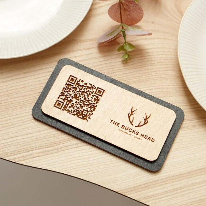 Custom Engraved Table QR Menu Signs