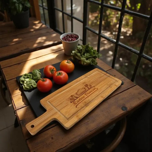 Acacia Serving Board with Handle & Cord