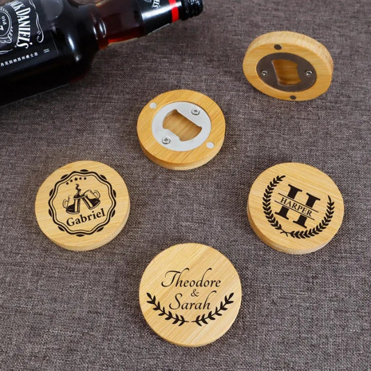 Bamboo Bottle Opener & Coaster