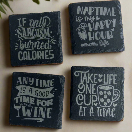 Slate Coaster Set