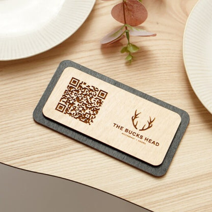 Custom Engraved Table QR Menu Signs