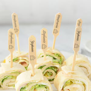 Custom Engraved Wooden Food Picks