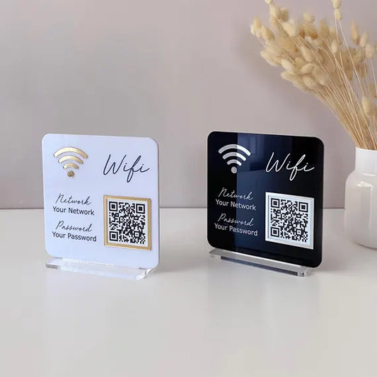 Custom Engraved Wi-Fi Sign — Wood or Acrylic