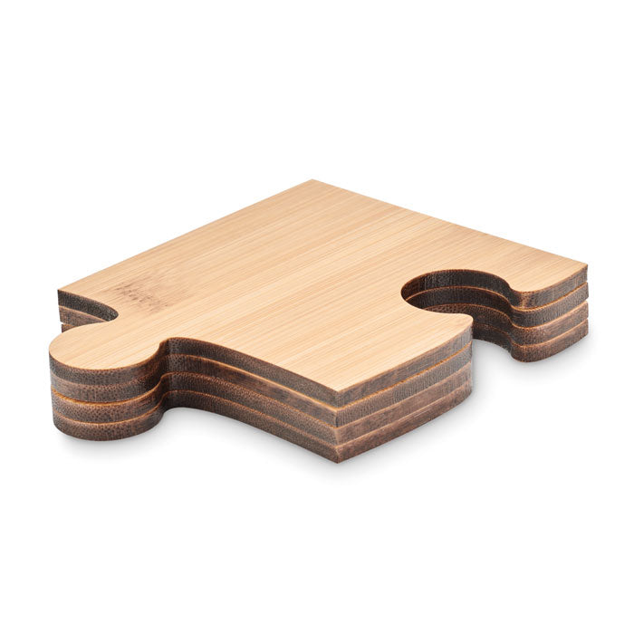 Sett ta' Coaster tal-Bambu Puzzle