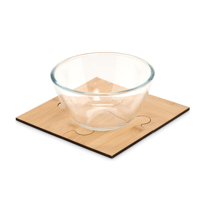 Sett ta' Coaster tal-Bambu Puzzle