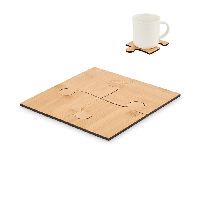 Sett ta' Coaster tal-Bambu Puzzle