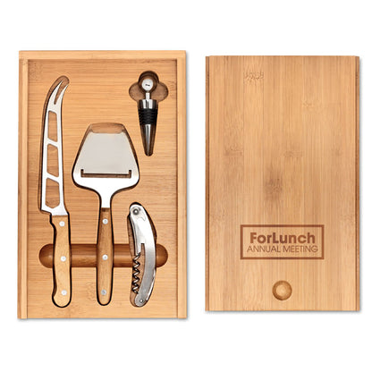 Bamboo Wine & Cheese Set