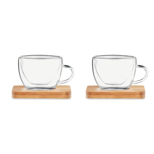 Bamboo Espresso Glass Set
