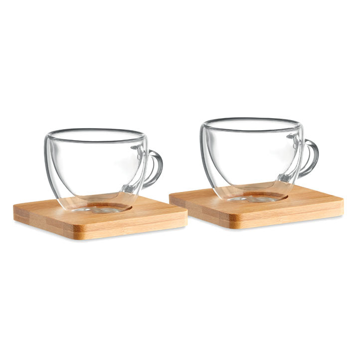 Bamboo Espresso Glass Set